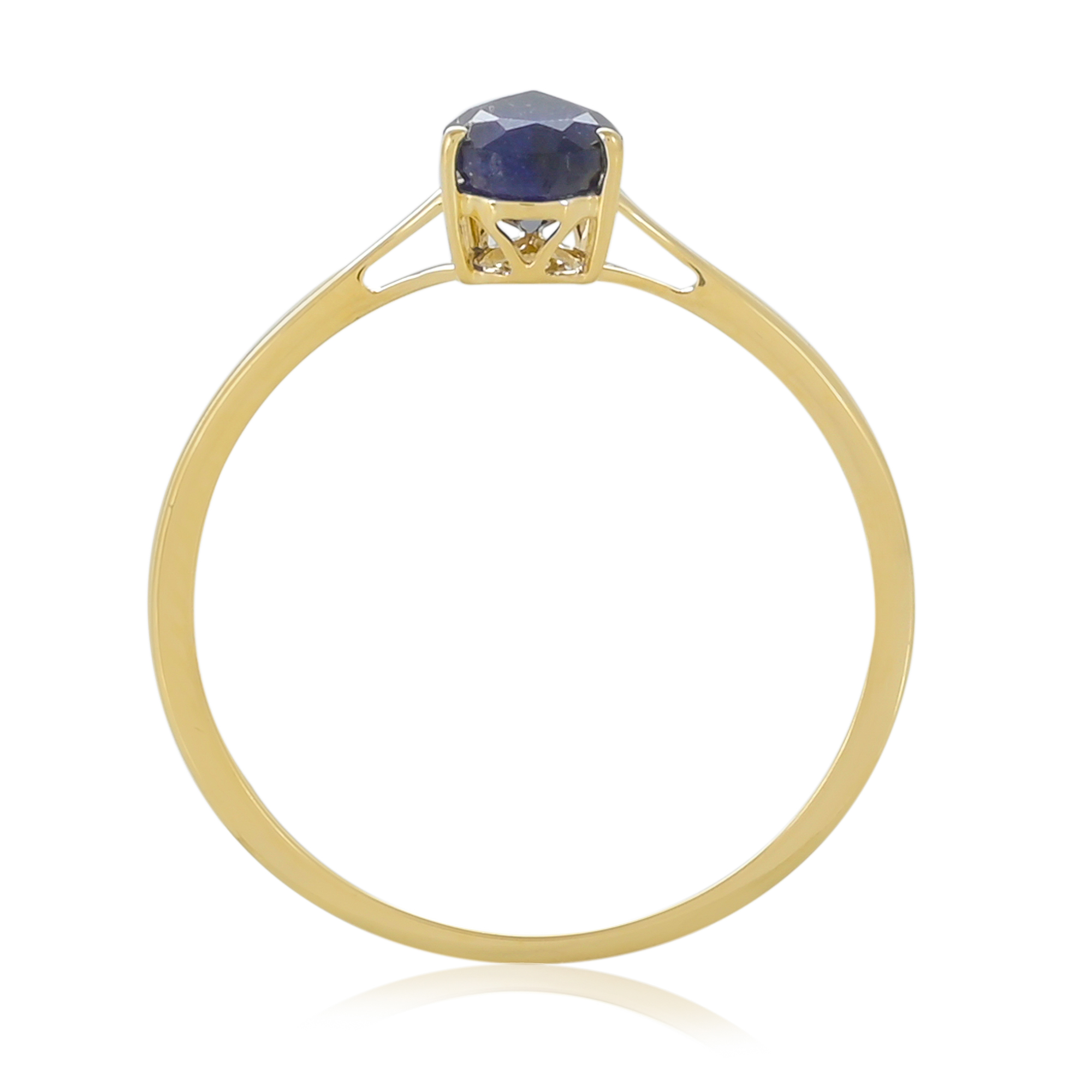 Gold ring 9 carats, Sapphire BeauReal en pierres naturelles