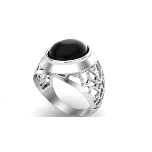 Bague onyx argent Mucem