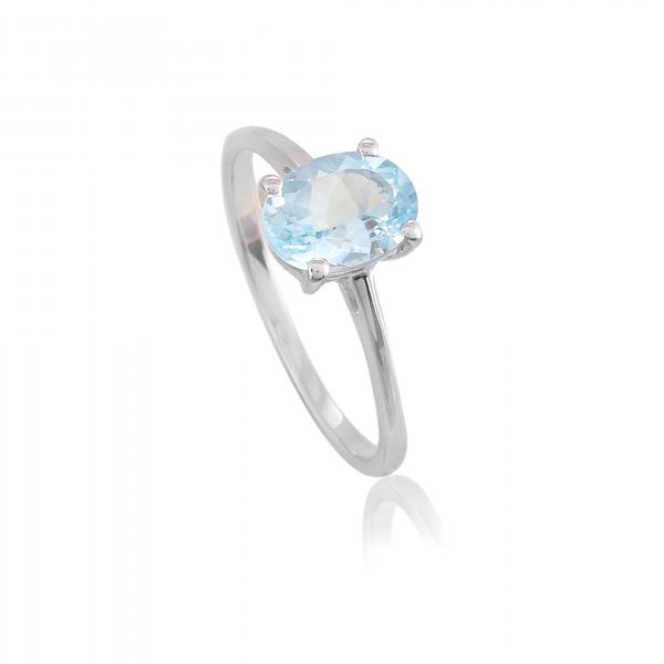 Bague en argent et aigue-marine Favie