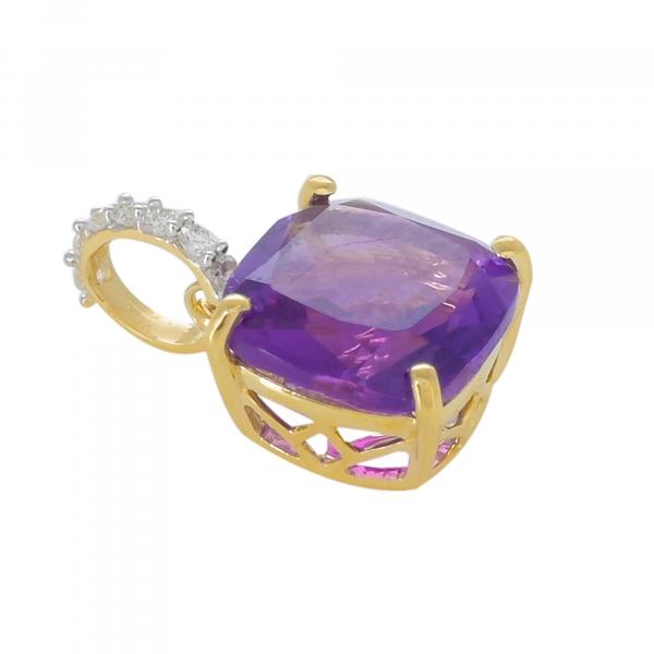 Pendentif en or 18 carats, Améthyste et Diamants BeauReal