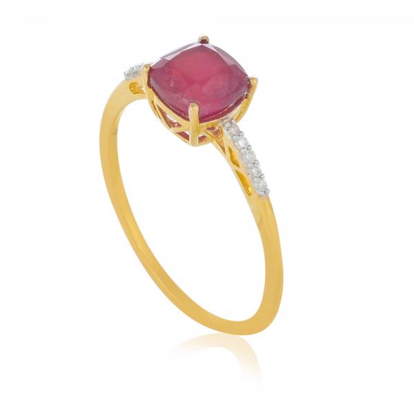 Bague en or 9 carats, Rubis et Diamants BeauReal