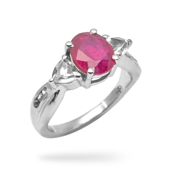 Bague rubis, topaze argent Bea