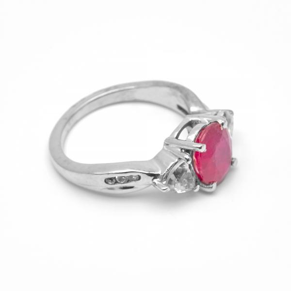 Silver Ring rubis, topaze Gaïa