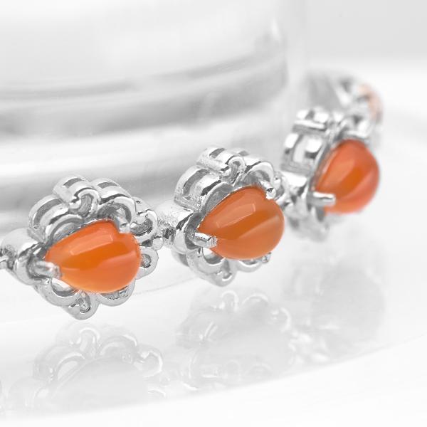 Silver cornaline bangle Anastasia