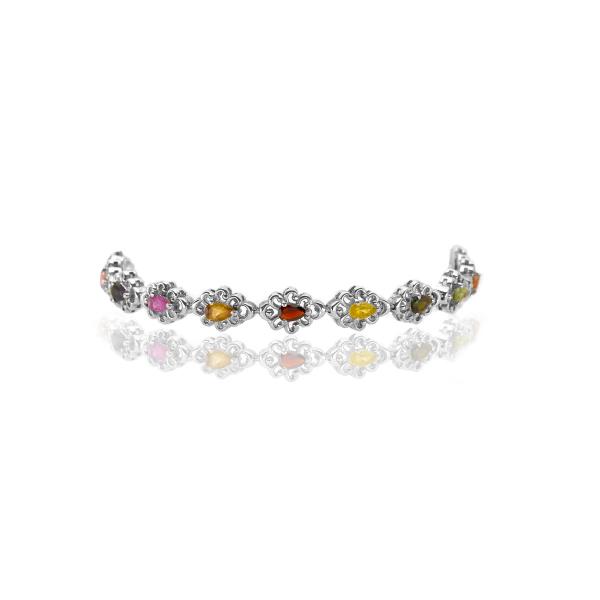 Bracelet tourmaline multi couleurs argent Stellia