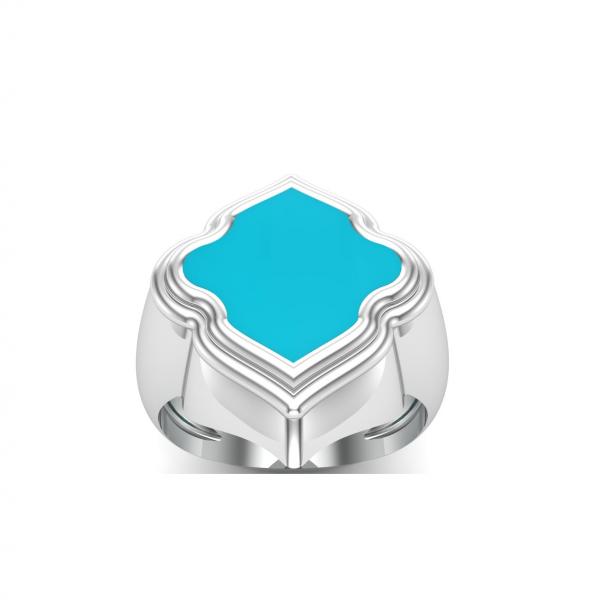 Bague turquoise argent Mosaica