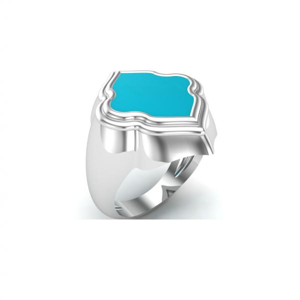 Bague turquoise argent Mosaica