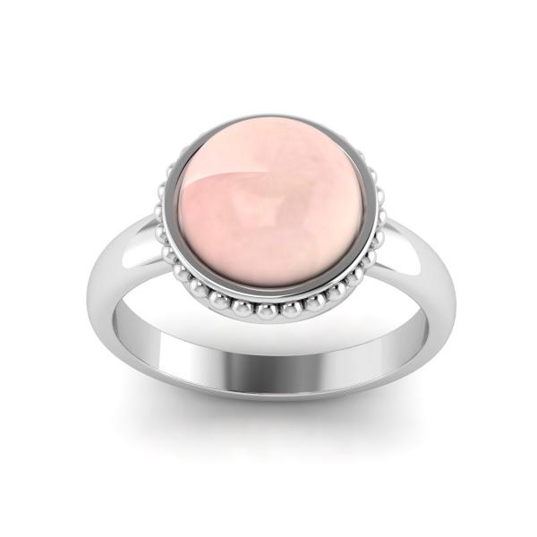 Bague quartz rose argent Ameline