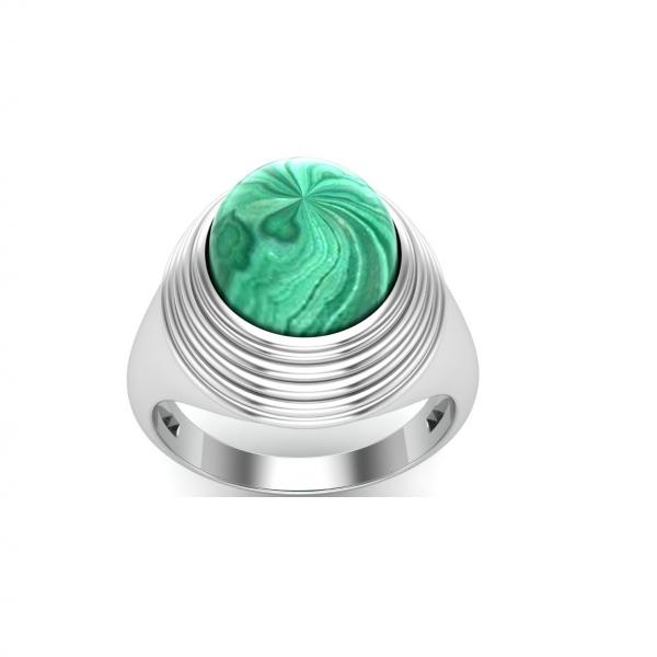 Bague malachite argent Bilbao