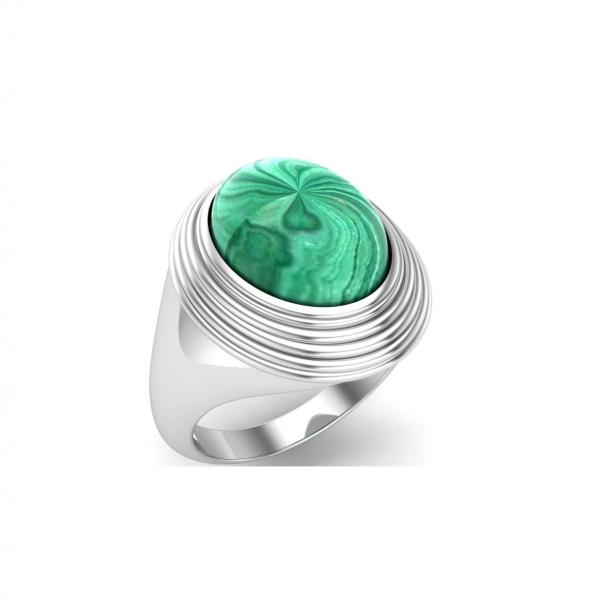 Silver Ring malachite Bilbao