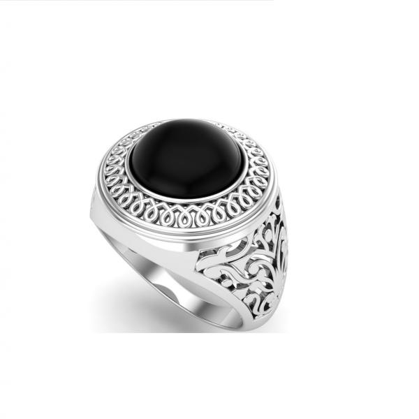 Bague onyx argent Vesuvo