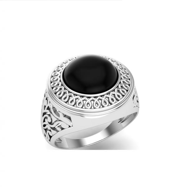 Silver Ring onyx Vesuvo