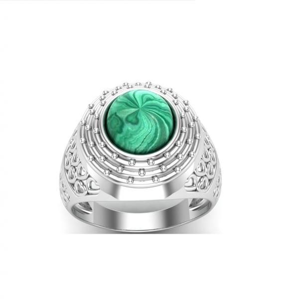 Bague malachite argent Margaux