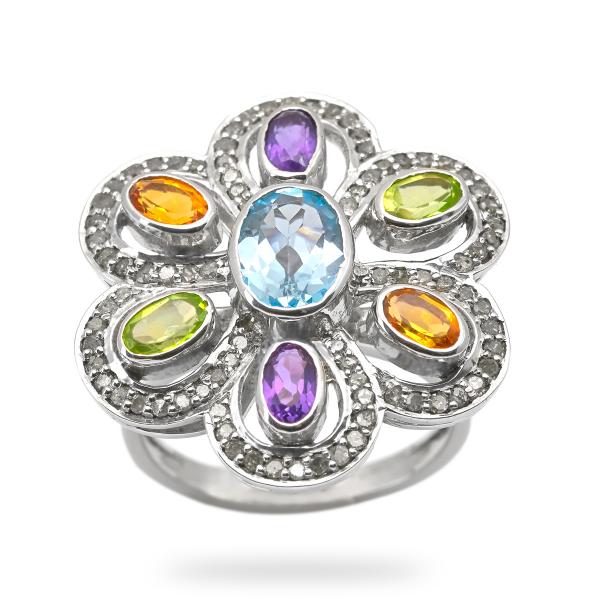 Bague univers argent Sunflower