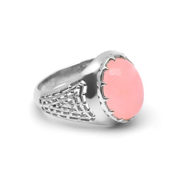 Bague quartz rose argent