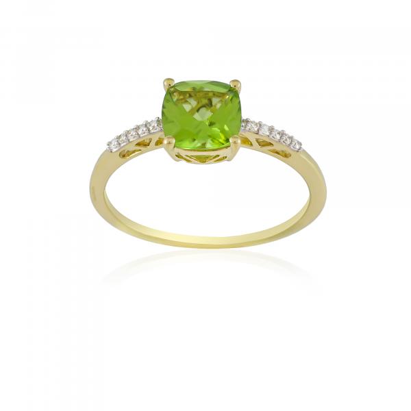 Bague en or 18 carats, Peridot et Diamants BeauReal