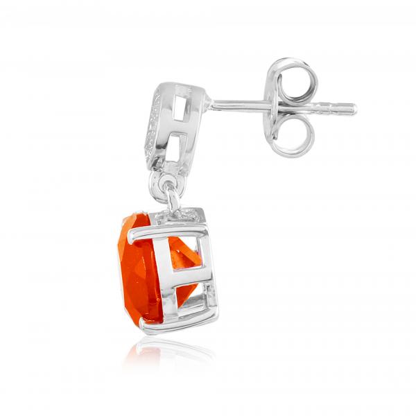 Boucle d'oreilles en argent, cornaline et topaze blanche Chelsea