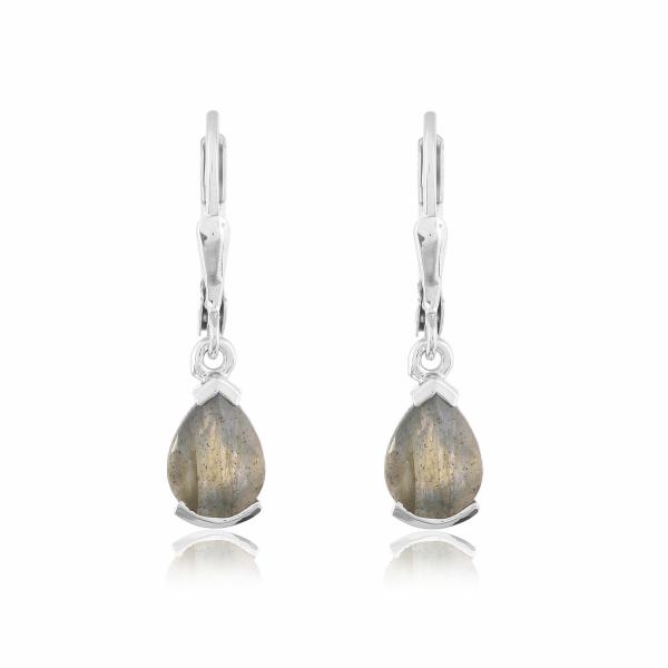 Boucle d'oreilles en argent et labradorite Charlotte