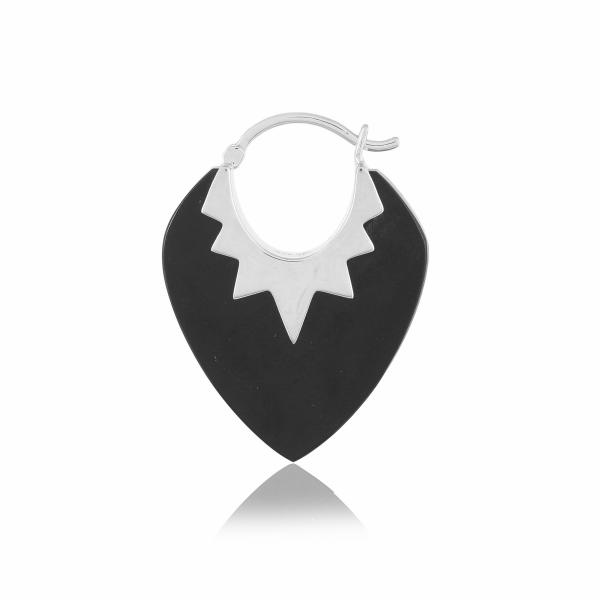 Boucle d'oreilles en argent et onyx noir Claudie