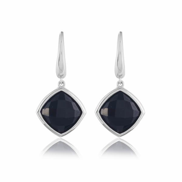 Boucle d'oreilles en argent et onyx noir Candice