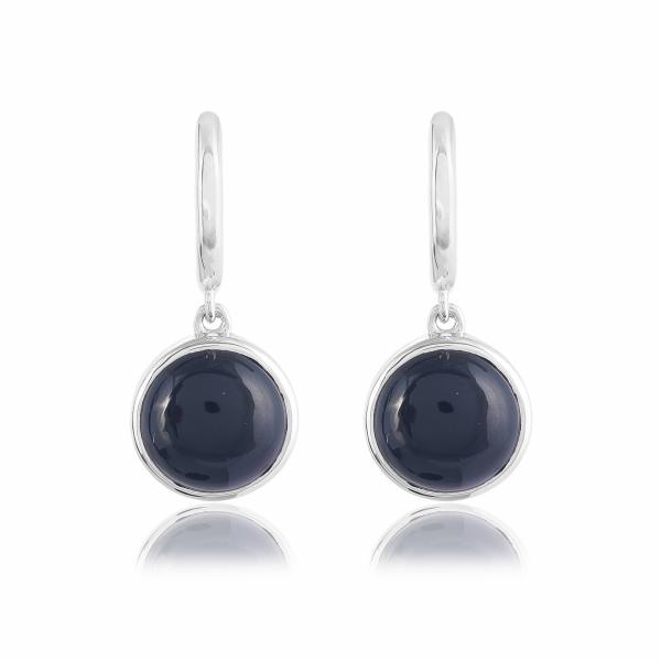 Boucle d'oreilles en argent et onyx noir Celina