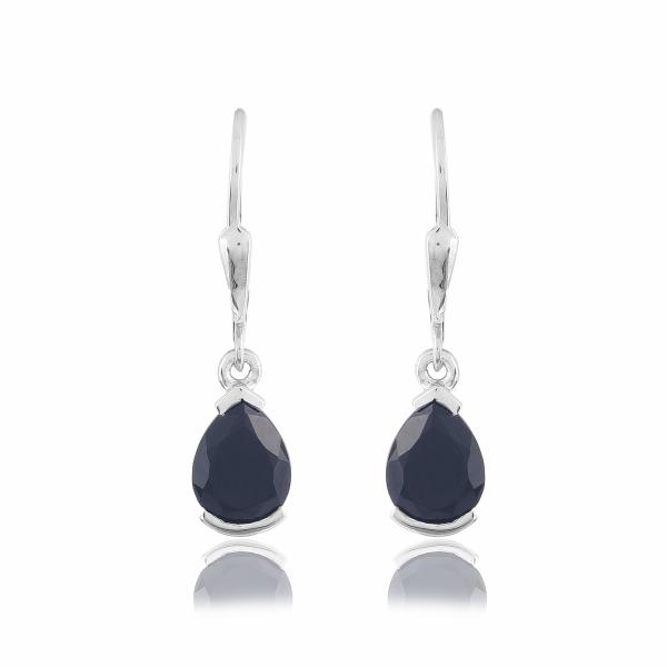 Boucle d'oreilles en argent et onyx noir Charlotte