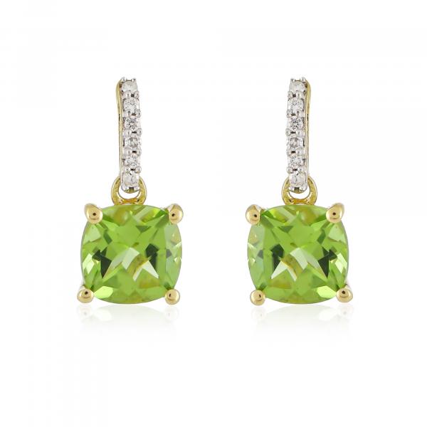 Boucles d'oreilles en or 18 carats, Peridot et Diamants BeauReal