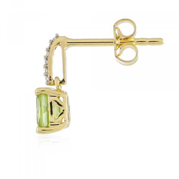 Boucles d'oreilles en or 9 carats, Peridot et Diamants BeauReal