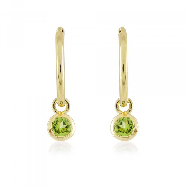 Boucles d'oreilles creoles en or 9 carats, Peridot BeauReal