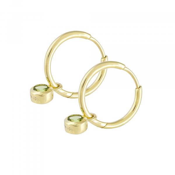 Boucles d'oreilles creoles en or 9 carats, Peridot BeauReal