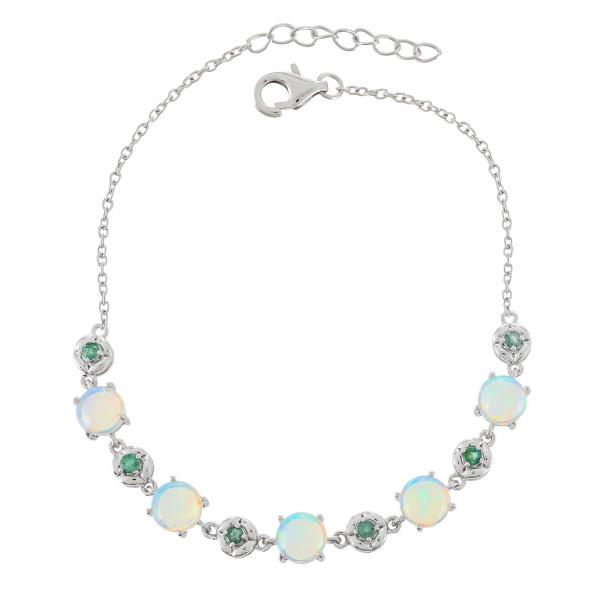 Silver bracelet, Opale, Emerald Ton'Ciel