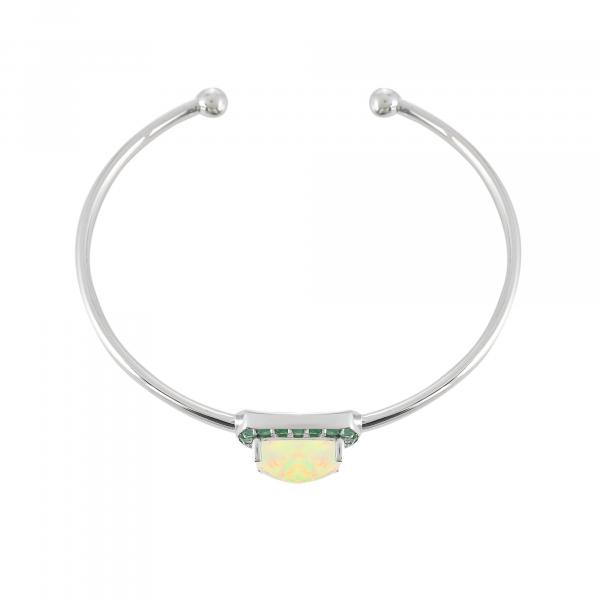 Silver bracelet Opal Emerald Ton'Ciel