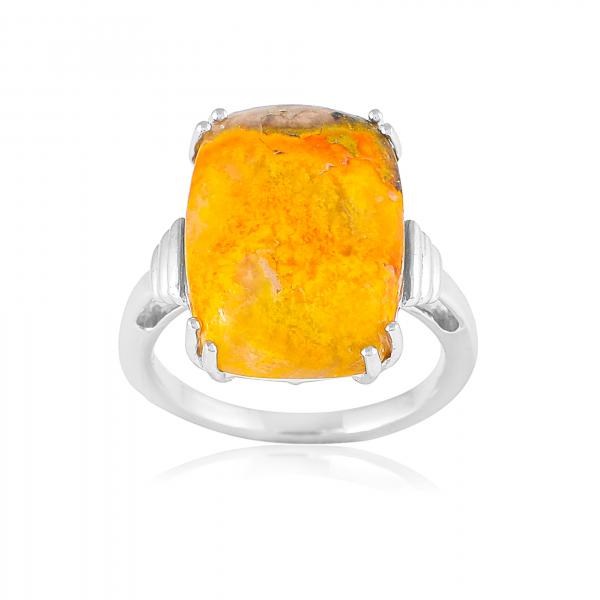 Bague en argent et Jaspe "Bumble Bee" Colombe