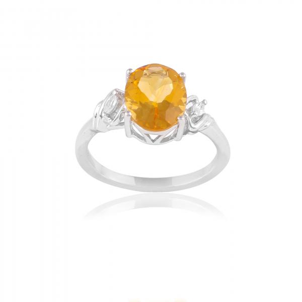 Bague en argent et citrine Carline