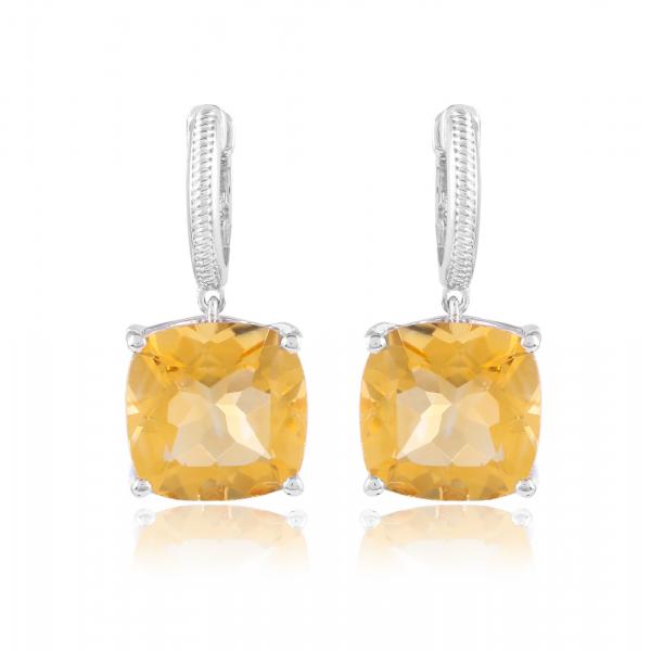 Boucle d'oreilles en argent et citrine Cassandra