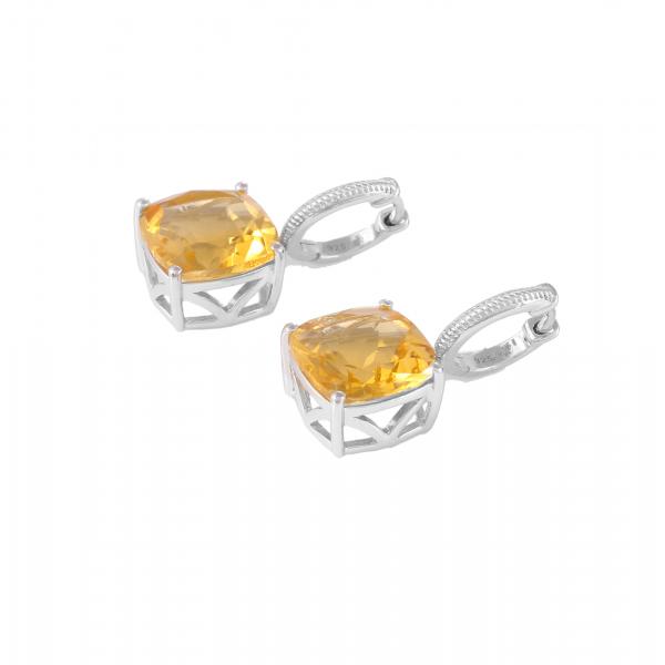 Boucle d'oreilles en argent et citrine Cassandra