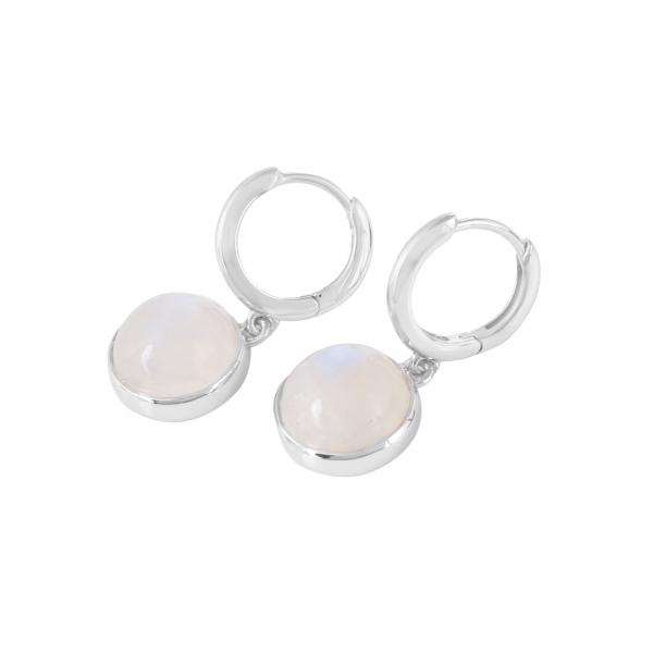 Silver earings in moonstone Celina