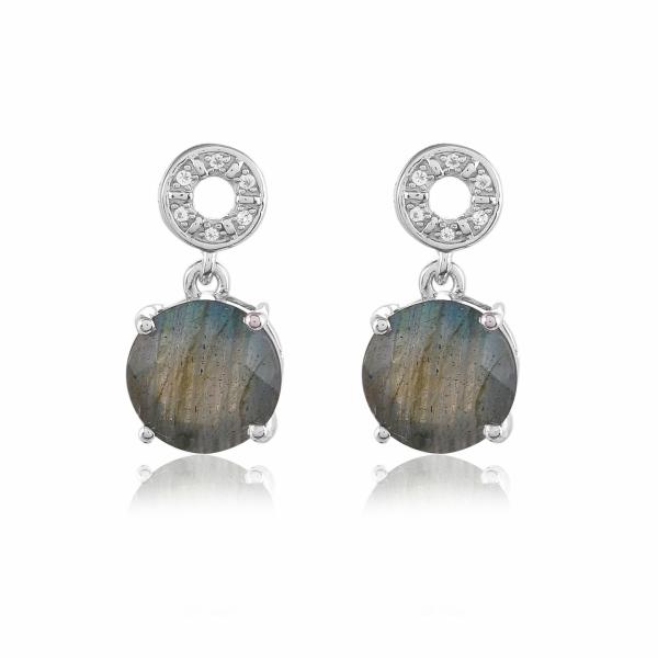 Boucle d'oreilles en argent et labradorite Chelsea