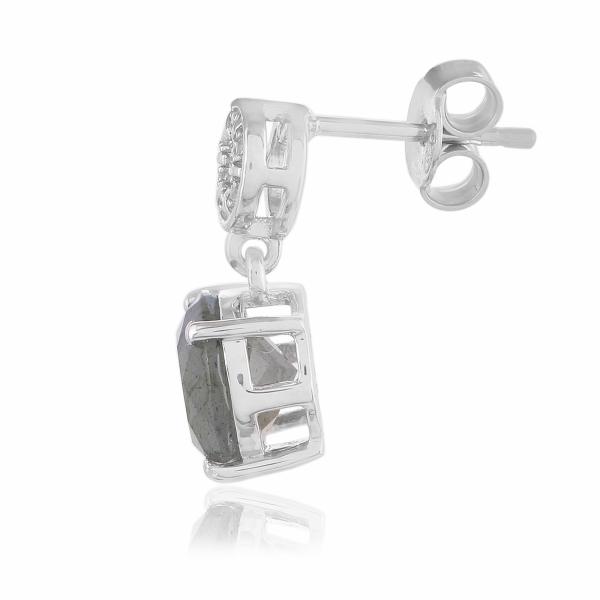 Silver earings in labradorite Chelsea