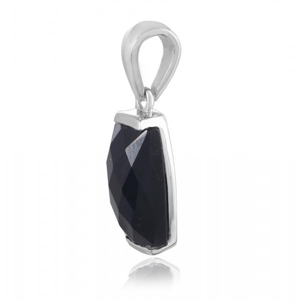 Silver pendant in onyx Camille
