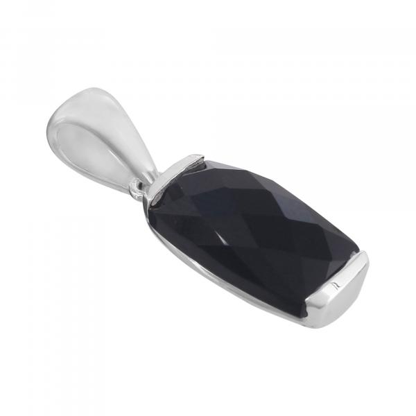 Silver pendant in onyx Camille