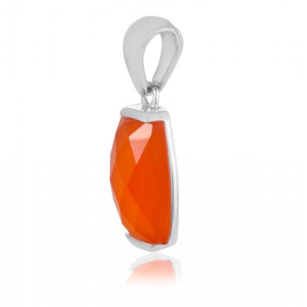 Silver pendant in carnelian Camille