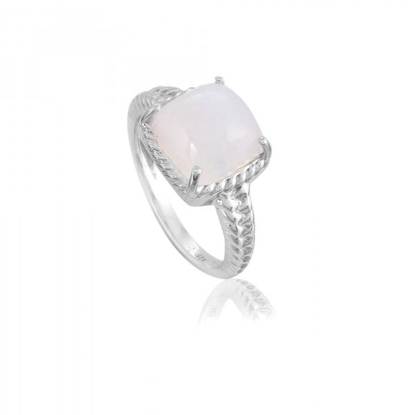 Bague en argent et pierre de lune Clotilde