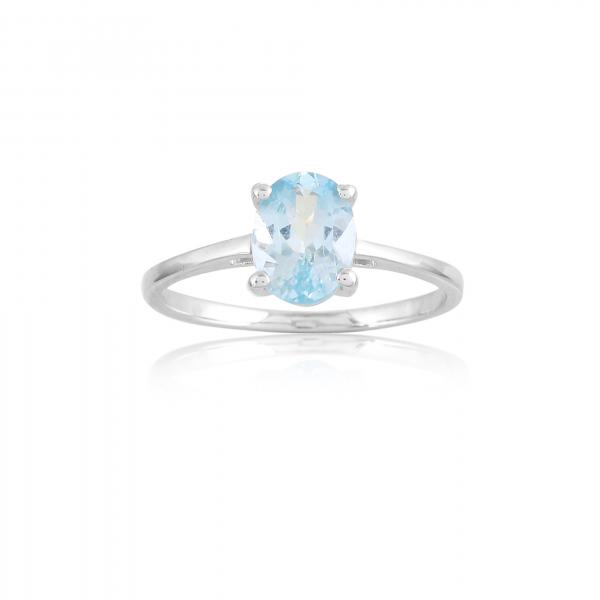 Bague en argent et aigue-marine Favie