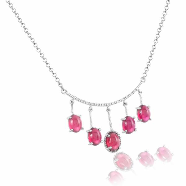 Collier en argent et rhodolite Cindy