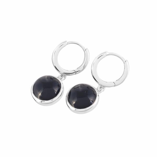 Boucle d'oreilles en argent et onyx Celina