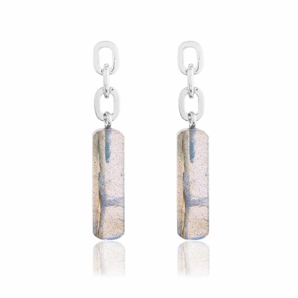 Boucle d'oreilles en argent et labradorite Cannelle