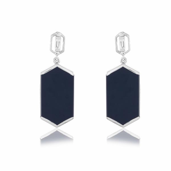 Boucle d'oreilles en argent et onyx Carla