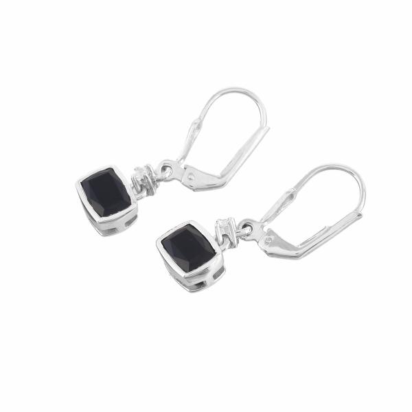 Boucle d'oreilles en argent et onyx Charlie