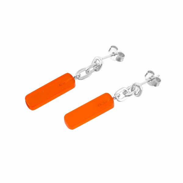 Boucle d'oreilles en argent et cornaline Cannelle